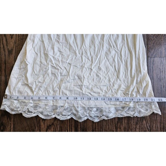 Vtg Vanity Fair Womens Slip Dress Nightgown Ivory Sz 36 Made in USA Floral Lace - Picture 8 of 10